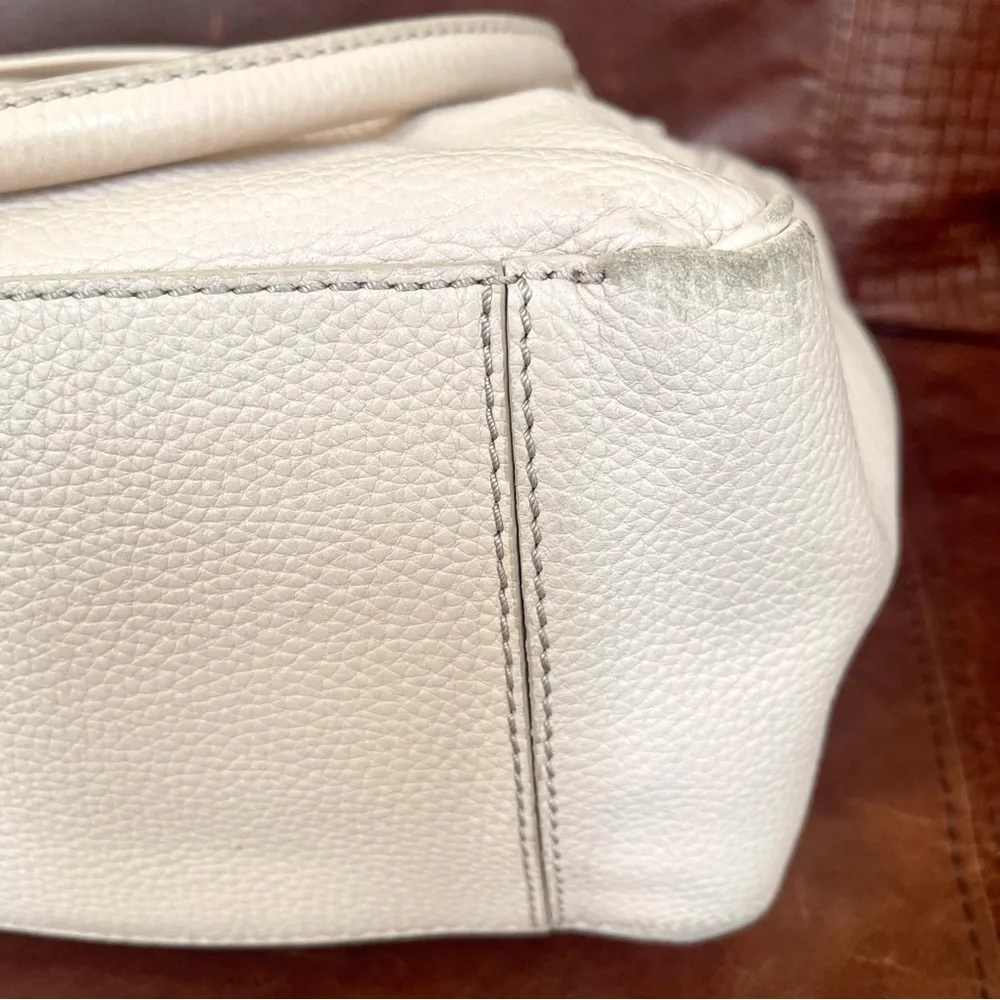 kate spade New York Cream Leather Tote Bag